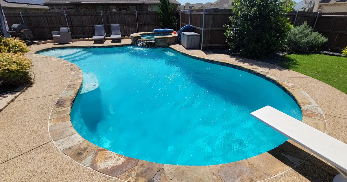 Bright backyard pool for safe pH adjustment guidance