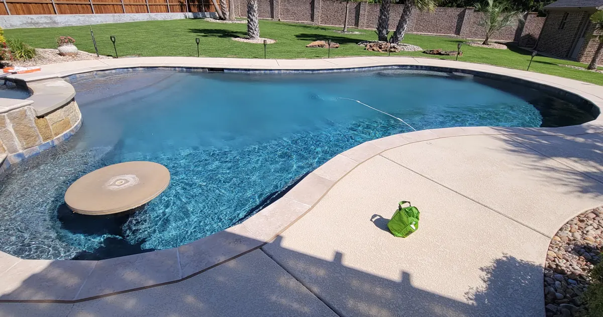 Texas backyard pool used for pool shock guidance